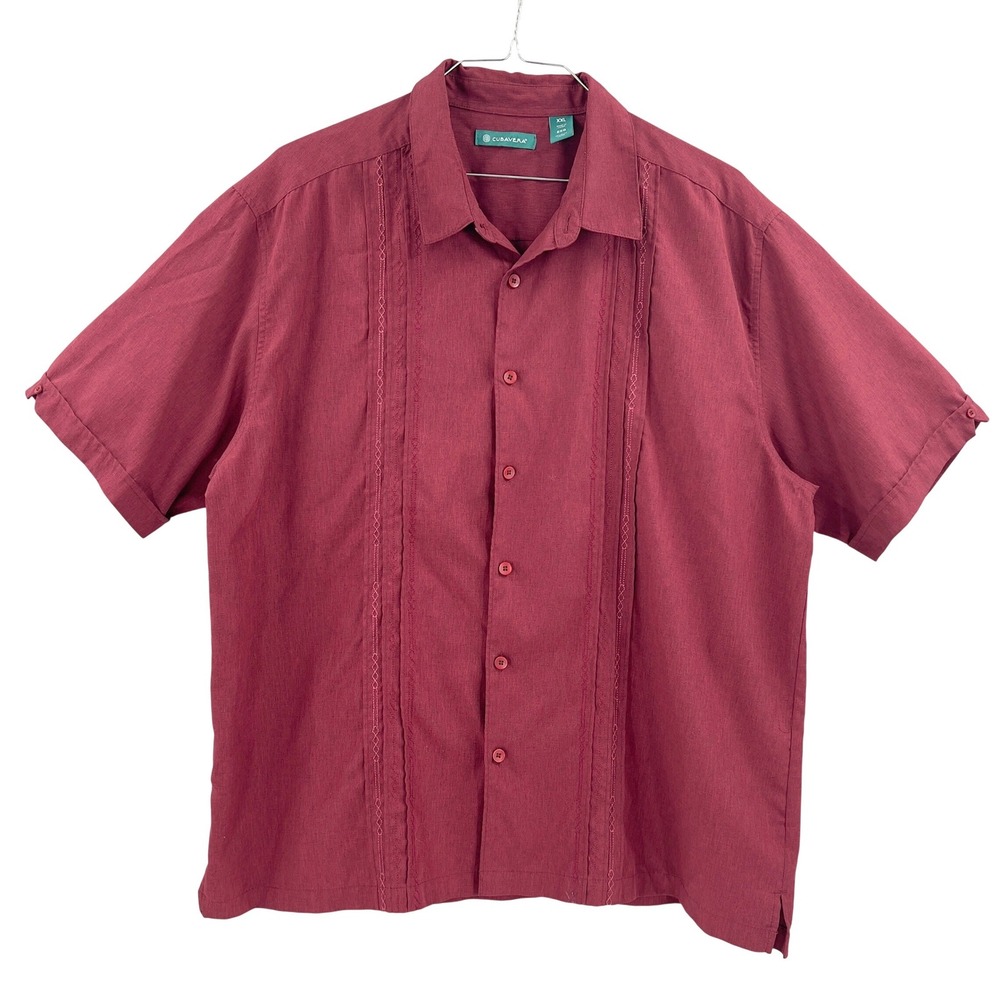 Guayavera Short Sleeve Shirt by Cubavera - Classic Comfortable‎ Fit Rust XXL